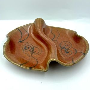 Hilborn Pottery pinched wave clay condiment snack dish
